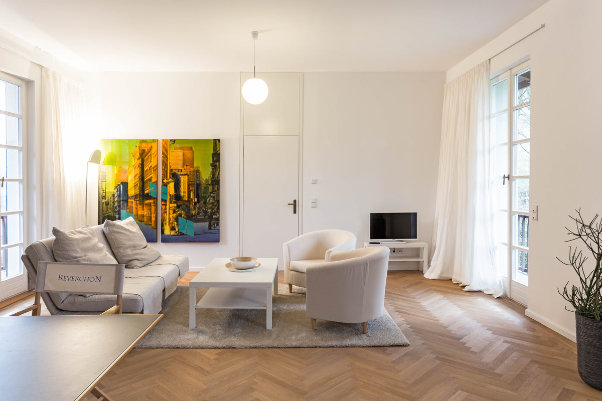 Wohnbereich im Apartment Schiefer im Landhaus Reverchon an der Saar